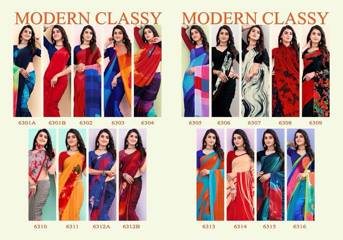 Modern Classy By Sushma Digital Printed Crape Saree Surat Wholesale Market